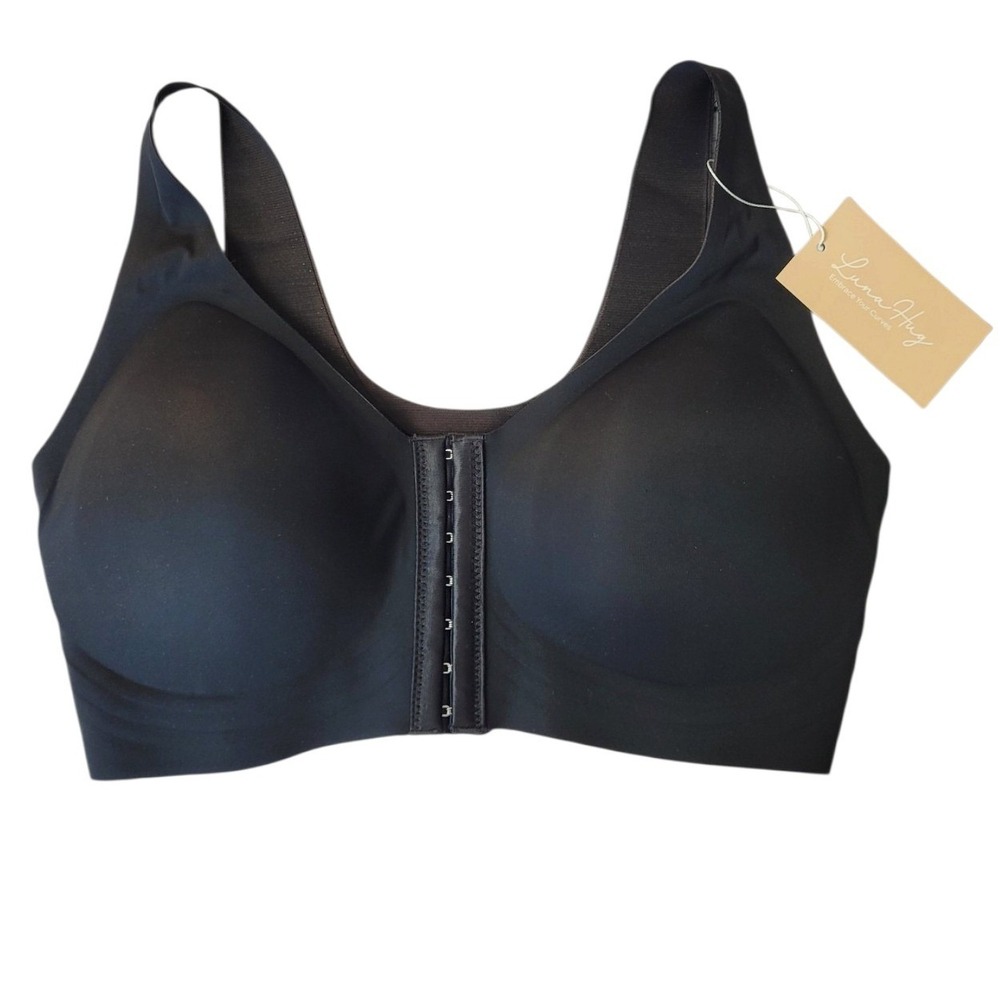 LUNA HUG M Black Front Closure Wireless Shaping Bra Women